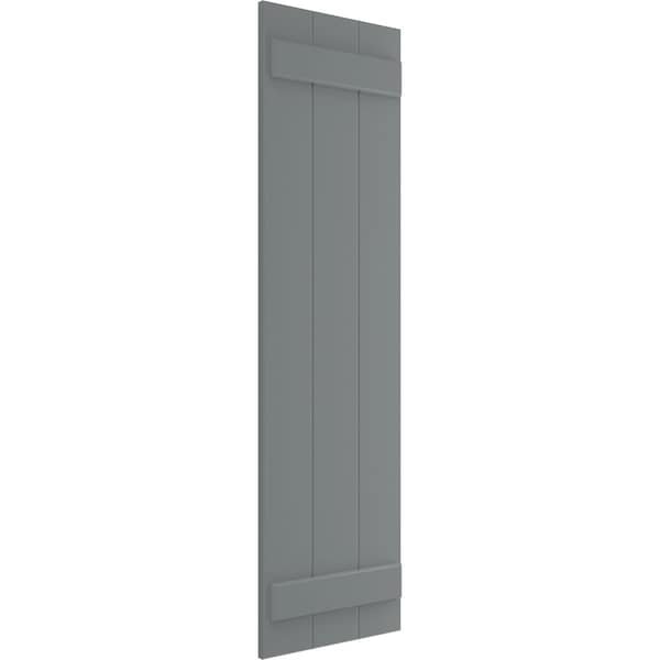 True Fit PVC Three Board Joined Board-n-Batten Shutters, Ocean Swell, 16 1/8W X 33H